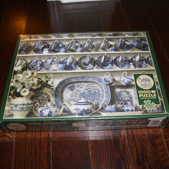 3/$55❤️Cobble Hill China Hutch 1000 pcs puzzle Chinese Tea Cup Grandma's Teacups - Picture 2 of 6